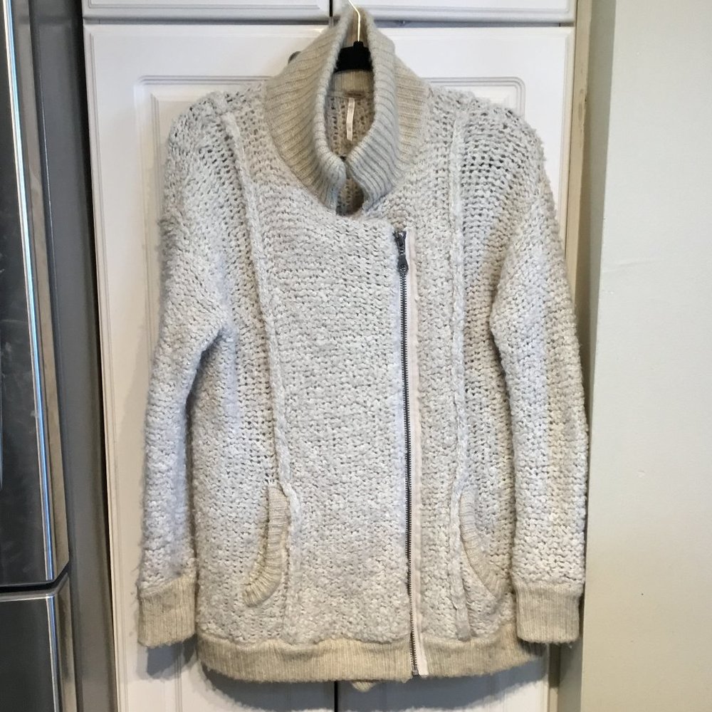 Free People Chunky Zip Up Sweater